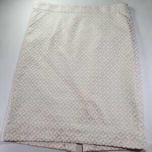 J.Crew Women Beige Professional Cotton Blend Textured Pencil Skirt Size 6
